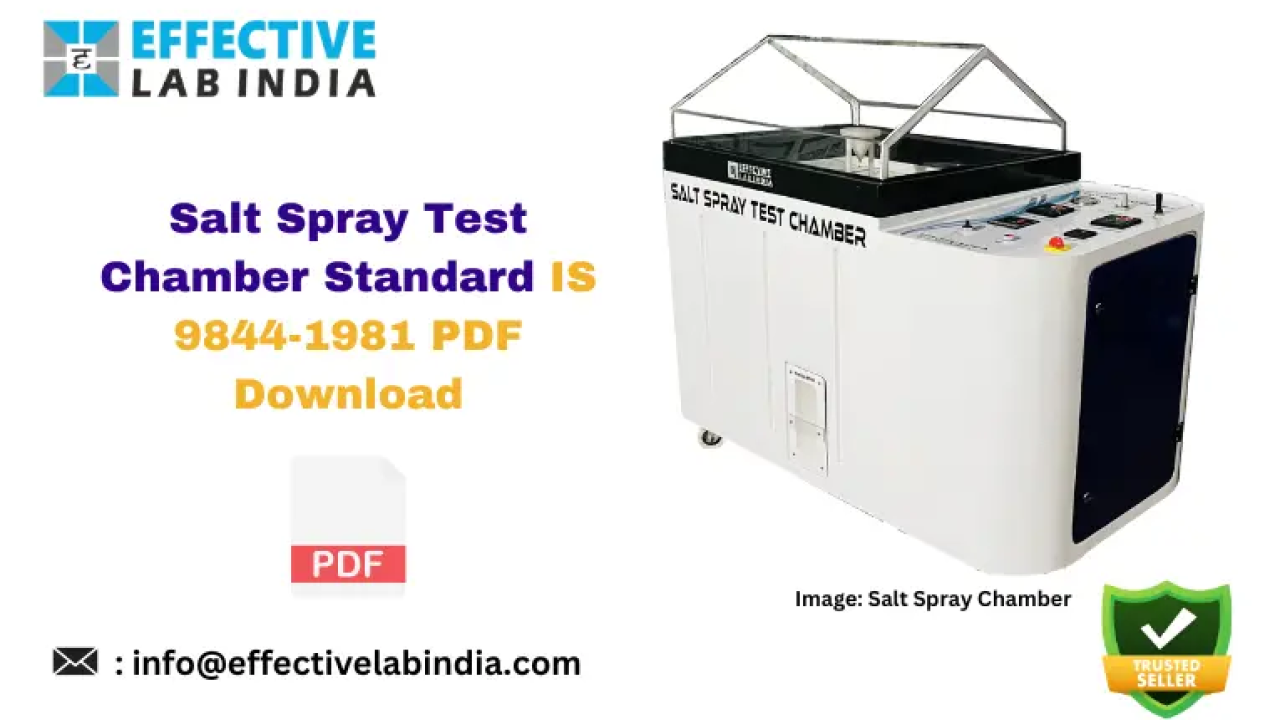 Salt Spray Chamber Test Standard IS 9844-1981 PDF Download Now