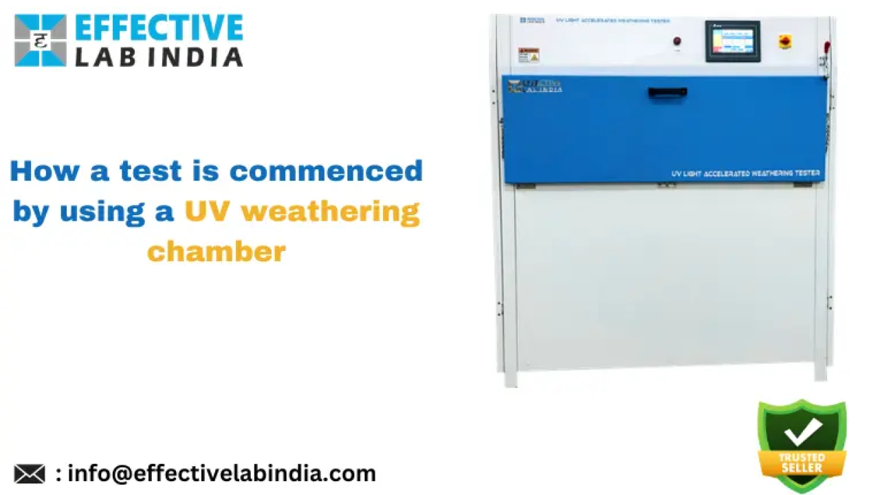 How a test is commenced by using a UV weathering test chamber?