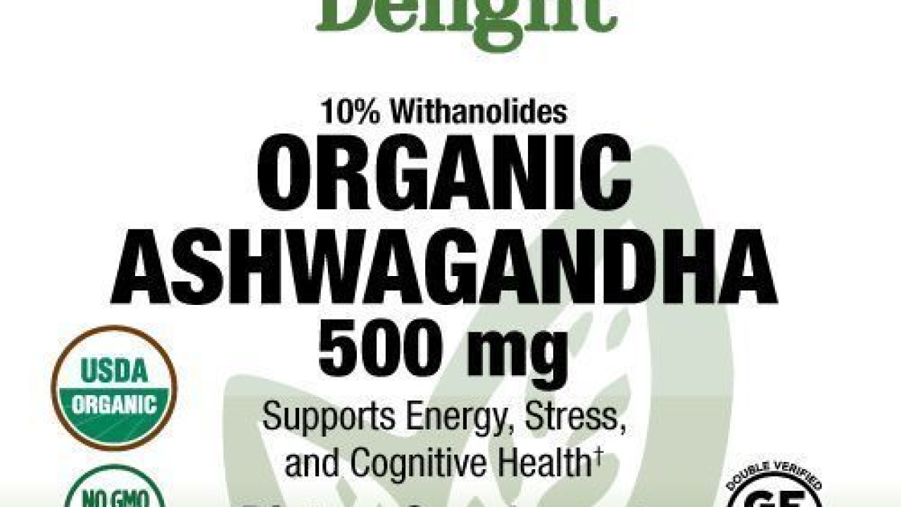 Organic Ashwagandha 500 mg – 50 Vegan Tabs.