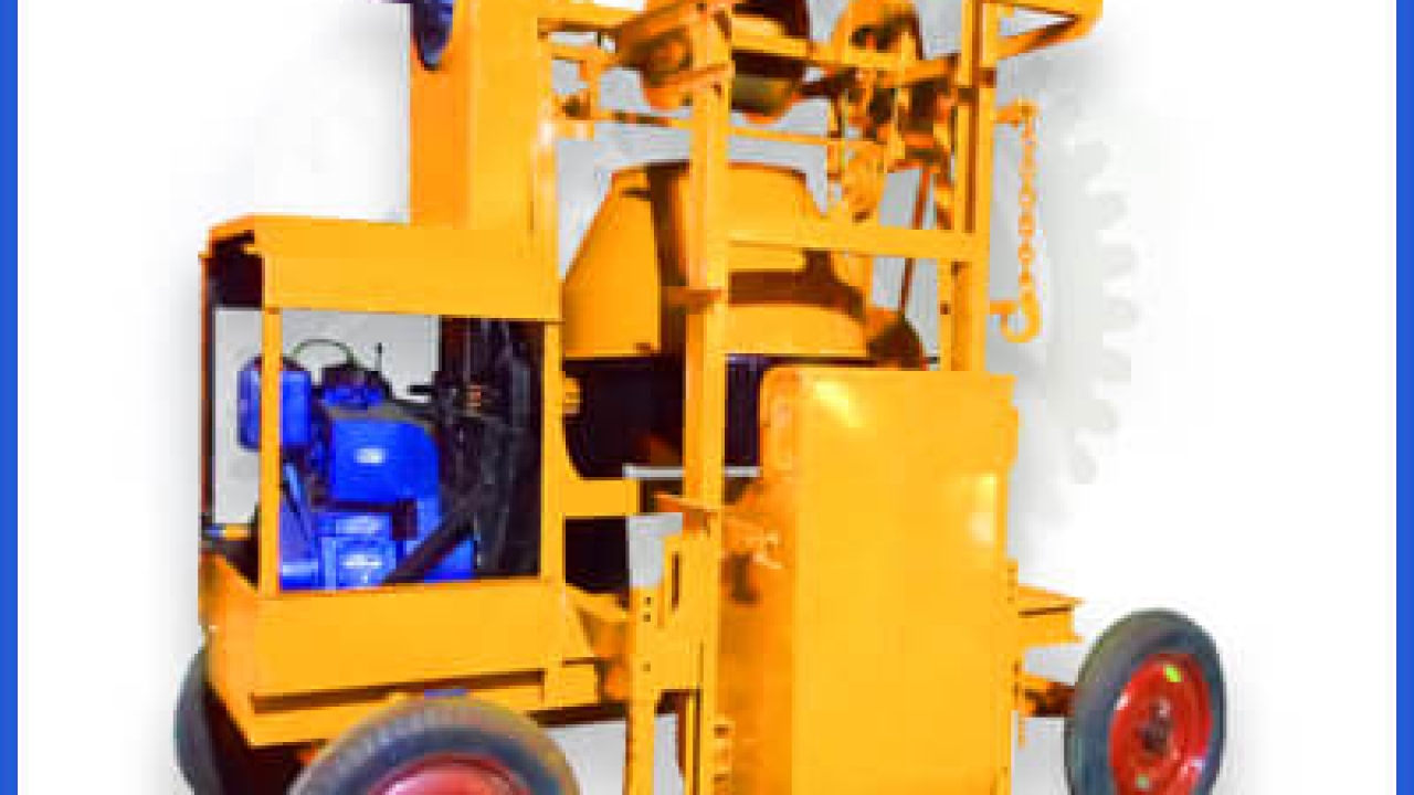 Hoist Mixer Concrete Machine : Price, Sale, Weigh Batcher, Hydraulic, Mechanical, Without Hooper Full Bag and Half Bag Machine Manufacturer in Ahmedabad | Sunind.in