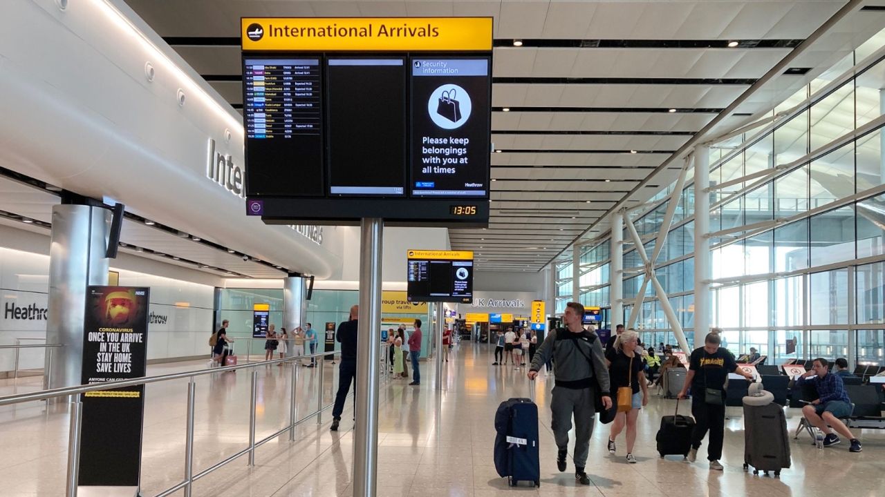 Air Canada flies out of Terminal 2 at London Heathrow Airport. 