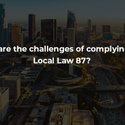 What are the challenges of complying with Local Law 87?